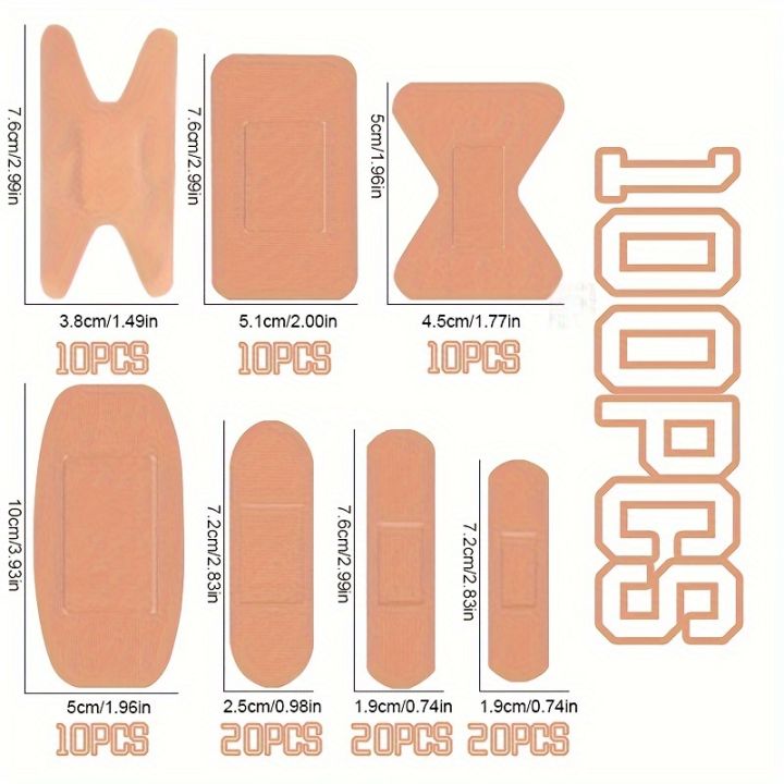 100pcs%20Multi-Shape%20Breathable%20Cotton%20Blend%20Bandages%20-%20Waterproof,%20skin-friendly%20adhesive%20wound%20care%20for%20minor%20cuts%20and%20abrasions%20-%20Image%202