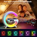 Smart Sound G63 Mini Colorful Ambient Light Wireless Charge Smart Speakers and Alarm Clock. 