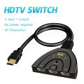 4K*2K 3 Port HDTV-compatible Switch 4K 3D VIdeo Switcher KVM Splitter 3 Input 1 Output Port Hub for Xbox PS4 DVD PC Laptop TV.