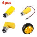 4pcs TT Motor Smart Car Robot Gear Motor Wheel Kit 3-6V DC Electric Gear TT Motor L Shape Dual Shaft Intelligent for Robot Car. 
