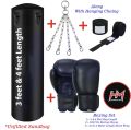 Boxing bag with chain boxing gloves and bandages wrapes boxing kit full set. 