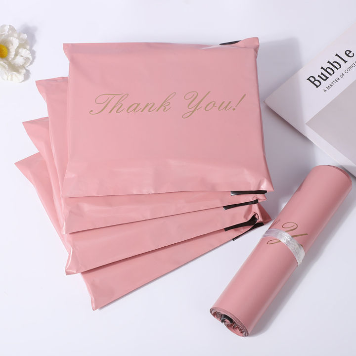 30/50Pcs Thank You Pink Shipping Bags Waterproof Plastic Express Mailing Bags Packing for Clothing Small Business
