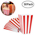20/50pcs Popcorn Box Buckets Fries Cup Movie Night Kids Birthday Party Favors Snack Container Bag Wedding Christmas Supplies.