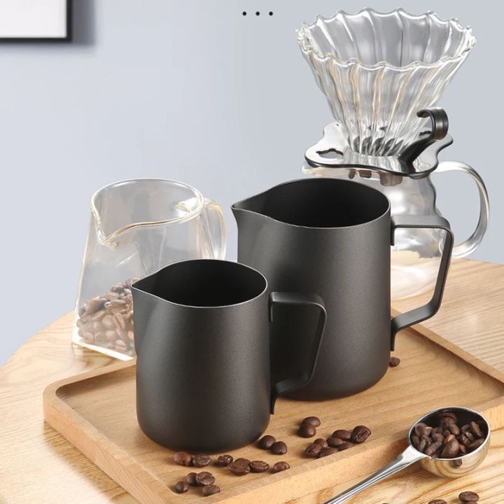 350ml/600ml%20Black%20Non-stick%20Coating%20Coffee%20Mug%20Cup%20Jug%20Stainless%20Steel%20Espresso%20Milk%20Cup%20Mug%20Craft%20Latte%20Cream%20Froth%20Jug%20Maker%20-%20Image%202