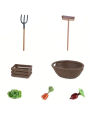 7 Miniature Gardening Tools, Outdoor Planting Scene Tools, Miniature Version of Vegetable and Fruit Planting Experience.