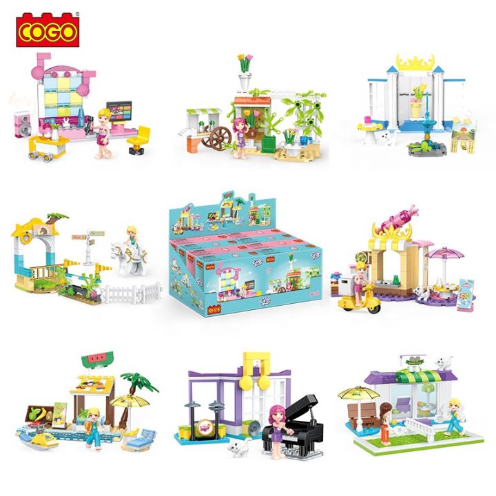 MN COGO 8 in 1 Pack shop friends Lego Bricks blocks kids Toys