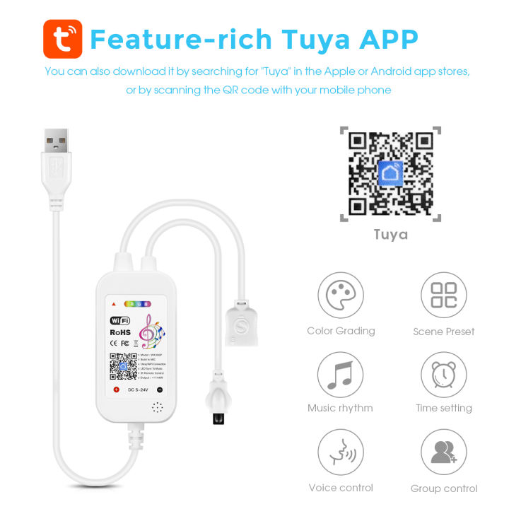 DC5V%20Tuya%20APP%20Wifi%20LED%20RGB%20Controller%20and%20Remote%EF%BC%8CWork%20With%20Alexa%20and%20%20home%20For%205V%204%20Pin%20RGB%20LED%20Strip%20and%20RGB%20Neon%20Strip%20-%20Image%202