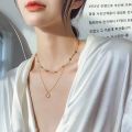 Korean Double Layer Heart Necklace Shiny Bling Zircon For Women Clavicle Chain Elegant Charm Wedding Pendant Choker Jewelry Gift - Necklace For Girls. 