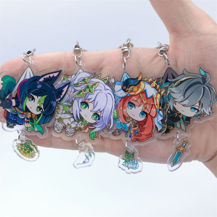 GENSHIN IMPACT Alhaitham Tighnari Nahida Cosplay Accessories Anime Game Badge Keychain Pendant Cartoon Costume Prop