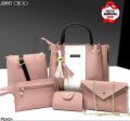 5 Pcs Jimmy Choo Bag Set, Good Quality, Small Pouches, Light Weight, Material, Soft Leather, Must Watch Real Video, With Chain. 