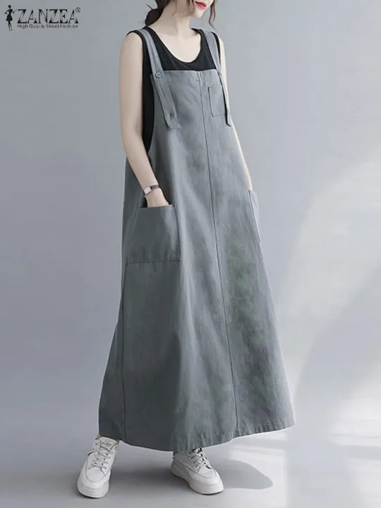 ZANZEA%20Women%20Sleeveless%20Maxi%20Dress%20Fashion%20Workwear%20Pockets%20Vestidos%202023%20Summer%20Adjustable%20Shoulder%20Straps%20Dresses%20Streetwear%20-%20Image%202