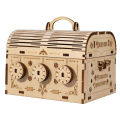 3D Wooden Puzzle DIY Treasure Box Model Kits Brain Teaser Projects for   . 