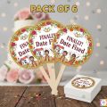CUSTOMIZED Date Fixed Cupcake & Mithai Toppers - Digital Print Baat Pakki Cake Decoration (Pack of 6 - 2.5 inches OR Single 6x4 Inch Big Topper) for Engagement. 