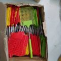 Telescopic Fly Swatter Stainless Steel Metal Steel Fly Mosquito Swatter with Plastic Square Head and Long Handle. 