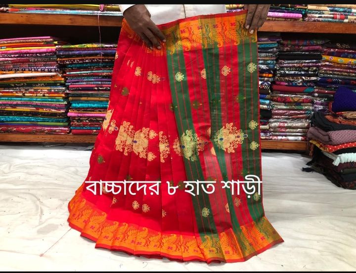 Tangail soft new yellow Jamdani saree for baby without blouse piec