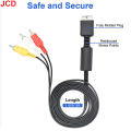 JCD 1pc For PS1 PS2 PS3 1.8M AV Cable Splitter RCA Audio Video Extend Cord to Monitor TV RCA Wire Converter Adapter. 