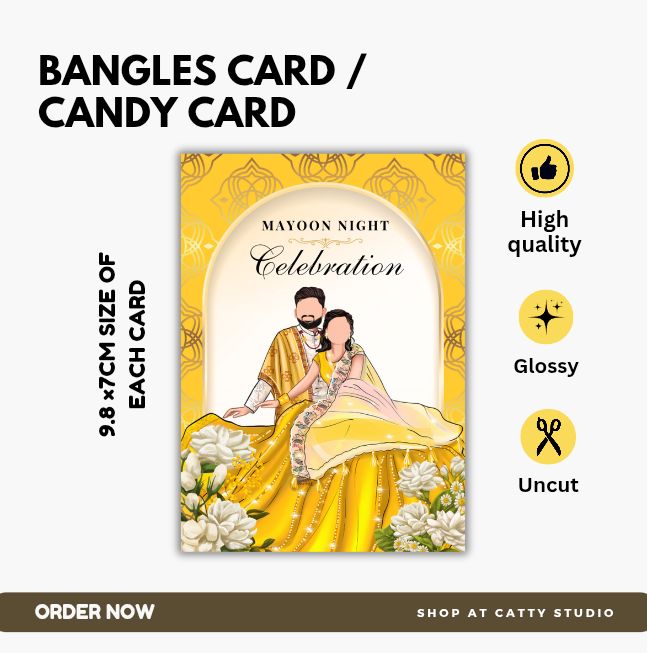 Bangles Card Bangles card/ Candy card/ Mayon card / Mehndi card/ Wedding favor ...