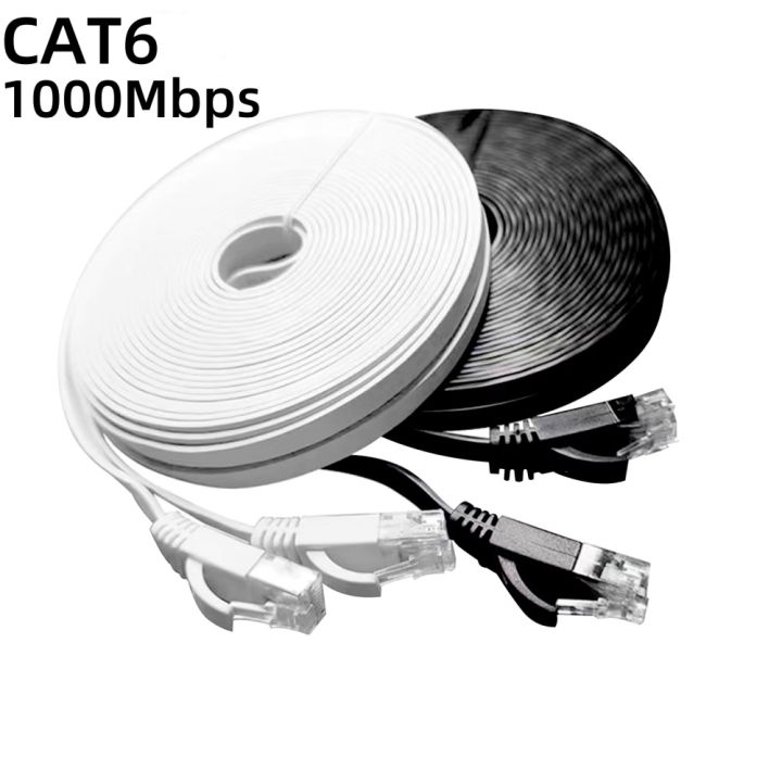 Ethernet Cable Cat6 Flat cable Gigabit High Speed 1000Mbps Internet Cable RJ45 Shielded Network LAN Cord for PC PS5 PS4 PS3 Xbox