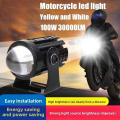 1PCS/2PCS 100W 30000LM Universal Motorcycle LED Headlight Dual Color ATV Scooter Driving Lamp Fog Light Auxiliary Spotlight Lamp. 