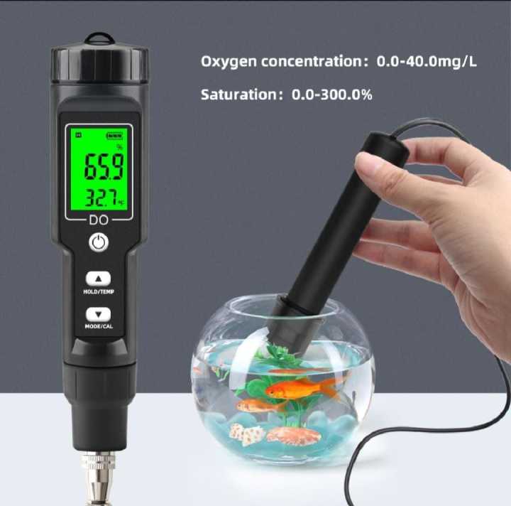 Dissolved Oxygen Meter Protable Multi-function 0-40mg/LSensitive probe ...