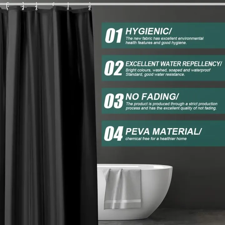 Waterproof%20Shower%20Curtain%20Liner%20for%20Bathtub%20180x180cm%20Stall%20Bathroom%20Curtain%20with%20Magnets%20Plastic%20Mold%20Resistant%20Shower%20Curtain%20-%20Image%204