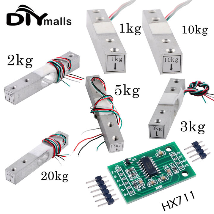 Load Cell 1KG 2KG 3KG 5KG 10KG 20KG HX711 AD Weight Sensor Module ...