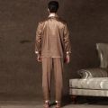 2026 High Quality Vintage Style Luxury Pajama Set for Men Spring Satin Long-sleeved Sleepwear Pajamas Pyjama Pijamas for Men Pjs. 