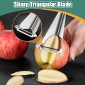 Stainless Steel Fruit Carving Knife Triangle Vegetable Fruit Slicer Push Planer Knife Carrots Peeler Non-slip Carving Blade Tool.
