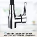 Modern 304 stainless steel kitchen faucet with silicone hose - adjustable, ceramic valve core, no electricity required.. 