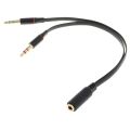 Stereo Audio Aux 3.5mm Female (3 Line) to 2 Male Mic Headphone Converter Adapter. 