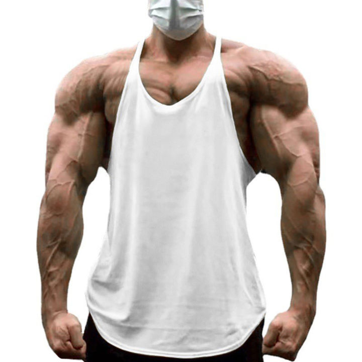 Plain%20Men's%20Cotton%20Gym%20Tank%20Tops%20Running%20Vests%20Y-Back%20Bodybuilding%20Sleeveless%20Shirt%20Muscle%20Workout%20Athletic%20Fitness%20Singlets%20-%20Image%205
