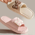 Bow Tie Slippers for Women Sweet Girls Flip Flops Outdoor EVA Non-Slip Beach Slides Comfortable Sandals Summer Fashion Slippers.