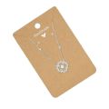 50pcs 6x9cm Brown White Necklace Earring Display Cards Paper Jewelry Holder for Selling, Hanging DIY Small Business Packaging. 