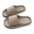 Feslishoet Women Letter Slippers Beach Slides Solid Color Mens Thick Sole Indoor Bathroom Anti Slip Shoes Summer Couple Sandals. 