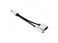 MAK TEC Lightning to 3.5mm 2 in 1 Earphone Audio Adapter without bluetooth compatible For iPhone Charger Cable Mobile Phone Aux Dual Jack Splitter Headphone & Fast Charging Connector Converter. 