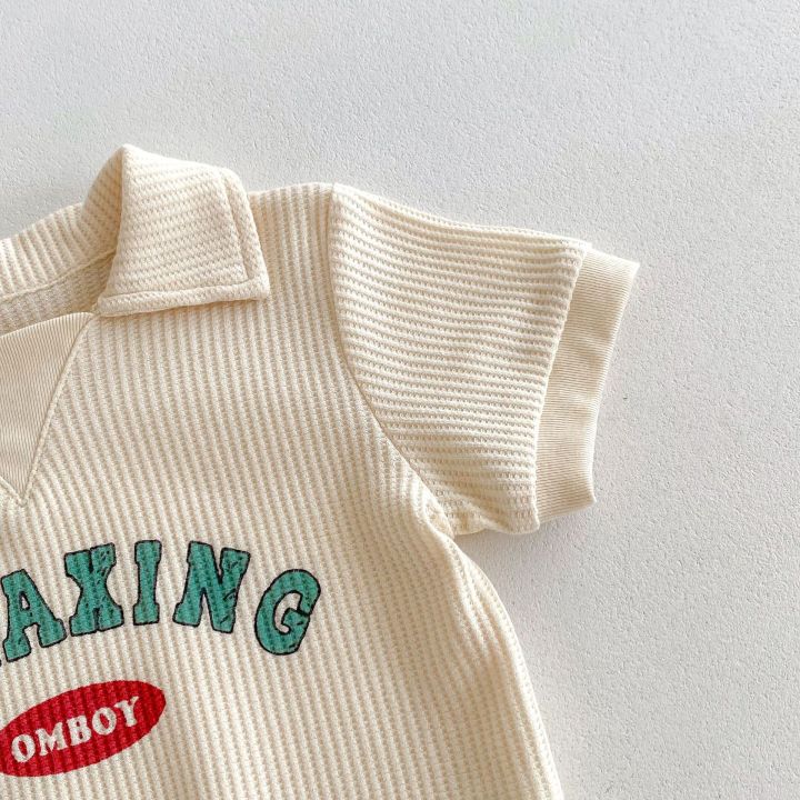 2psc%20Summer%20Newborn%20Infant%20Baby%20Girls%20Boy%20Movement%20Fallow%20Lapel%20T-Shirt%20+%20Shorts%20Printing%20Set%20%20Kids%20Muslin%20Fashion%20Baby%20Clothing%20-%20Image%205
