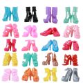 32 pcs Random Doll Clothes and Accessories, 10pcs Fashion Dresses 22pcs Shoes, Glasses, Necklaces, Handbag for Barbie Doll. 