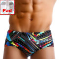 Men Swimwear Brazilian Traditional Cut Swimsuits Swim Bikini Surf Boxer Briefs Board Shorts Trunks Black and Red Sunga.