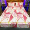 queen size bedsheet (6×5 feet) with 2 pillowcase (22×17 inches). 