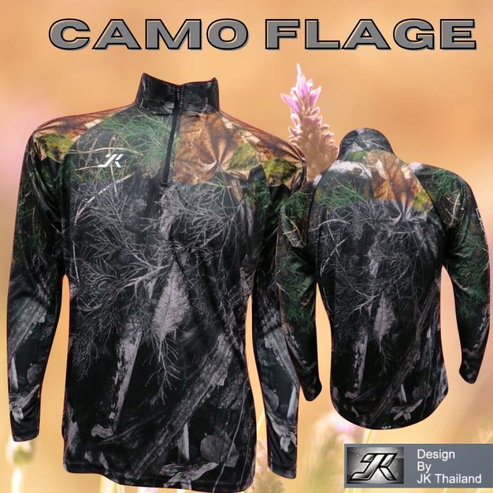 Fashion outdoor sport fishing shirts JK Thailand camo Flage 80-90% UV protection quick dry unisex fishing shirts