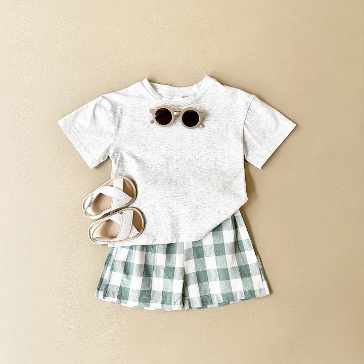 Summer%202Pcs%20Newborn%20Baby%20Boys%20Clothes%20Set%20Girls%20Suit%20Casual%20Dinosaur%20Printed%20T-shirt+Checkered%20Shorts%20Infant%20Toddler%20Outfit%200-3Y%20-%20Image%203