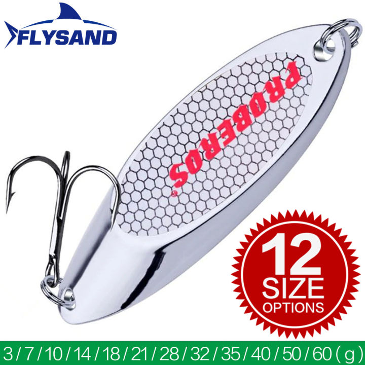 3pcs 3oz Fishing Kast Spoons w/ a treble hook Chrome Metal Lures Silver
