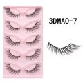 GROINNEYA Cat eye Eyelashes 3D Natural False Lashes Fluffy Soft Cross 5 pairs Manga Lashes Wispy Natural Eyelash Extension Makeu. 