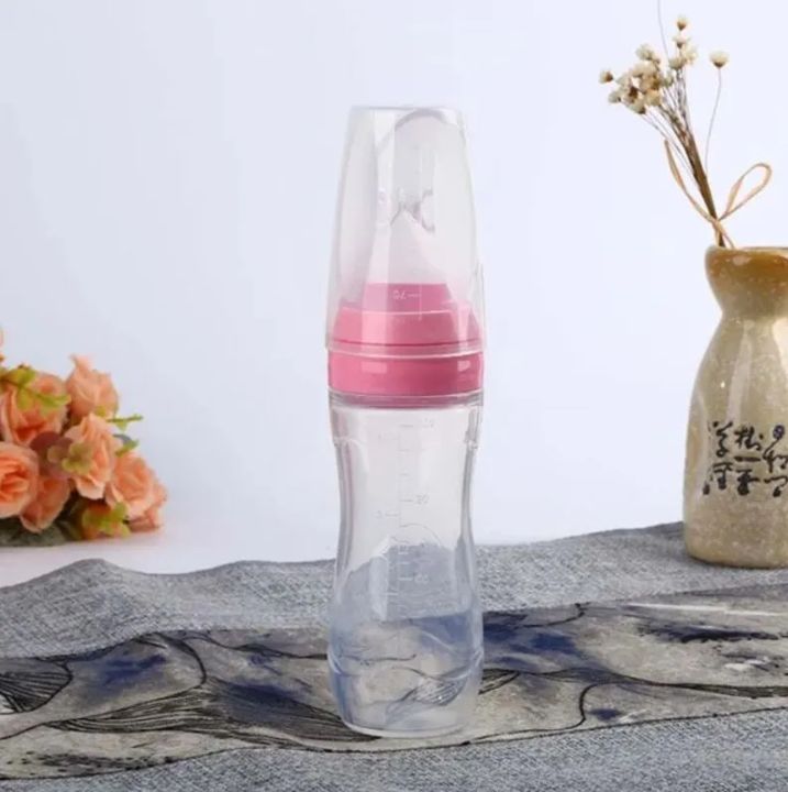 1pcs Multicolor 90ml Silicone Spoon Feeder with Stand