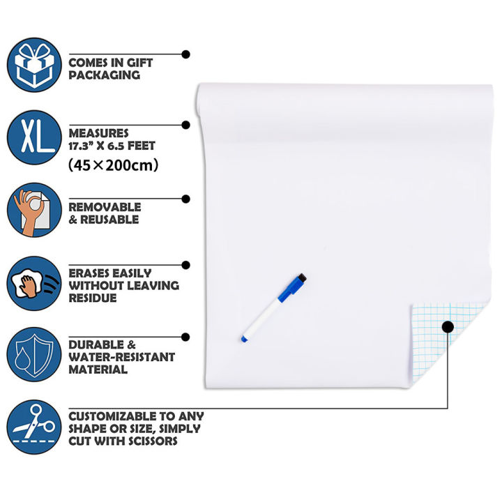 Whiteboard%20Stickers%20Chalk%20Board%20Erasable%20PVC%20Draw%20Mural%20Decor%20Chalk%20Board%20Wall%20Sticker%20for%20Kids%20Rooms%20Bedroom%20Office%2045x200cm%20-%20Image%204