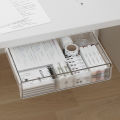 Durable Under Table Pull Out Drawer Transparent Hidden Storage Box Desk Side Organizer for Home Office. 