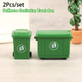 1Set 1:12 Dollhouse Miniature Trash Can Toy Mini Sanitation Trash Cans Model Simulation Garbage Curbside Trash Bin Kid Toys .