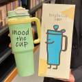 BingBa Cup 40oz (1000ml) Insulated Tumbler with Handle & Straw | Thermal Stainless Steel Coffee Mug/Car Cup.