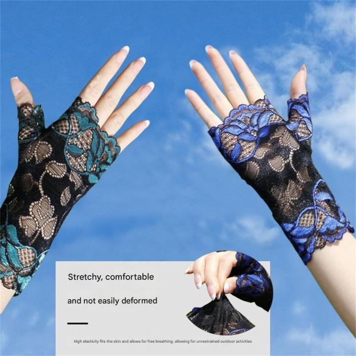 Summer%20sun%20protection%20thin%20gloves%20women%20lace%20half%20finger%20gloves%20dance%20wrist%20decoration%20sailor%20dance%20performance%20trendy%20driving%20s%20-%20Image%203
