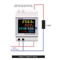 TOMZN Multi-Function Digital Meter Din rail AC monitor 6IN1 Resetable meter Colour Display 220V, 380V 100A Voltage Current Power Factor, Active KWH Meter , Energy Meter  Frequency meter ,Volt 
meter , Ampere meter. 